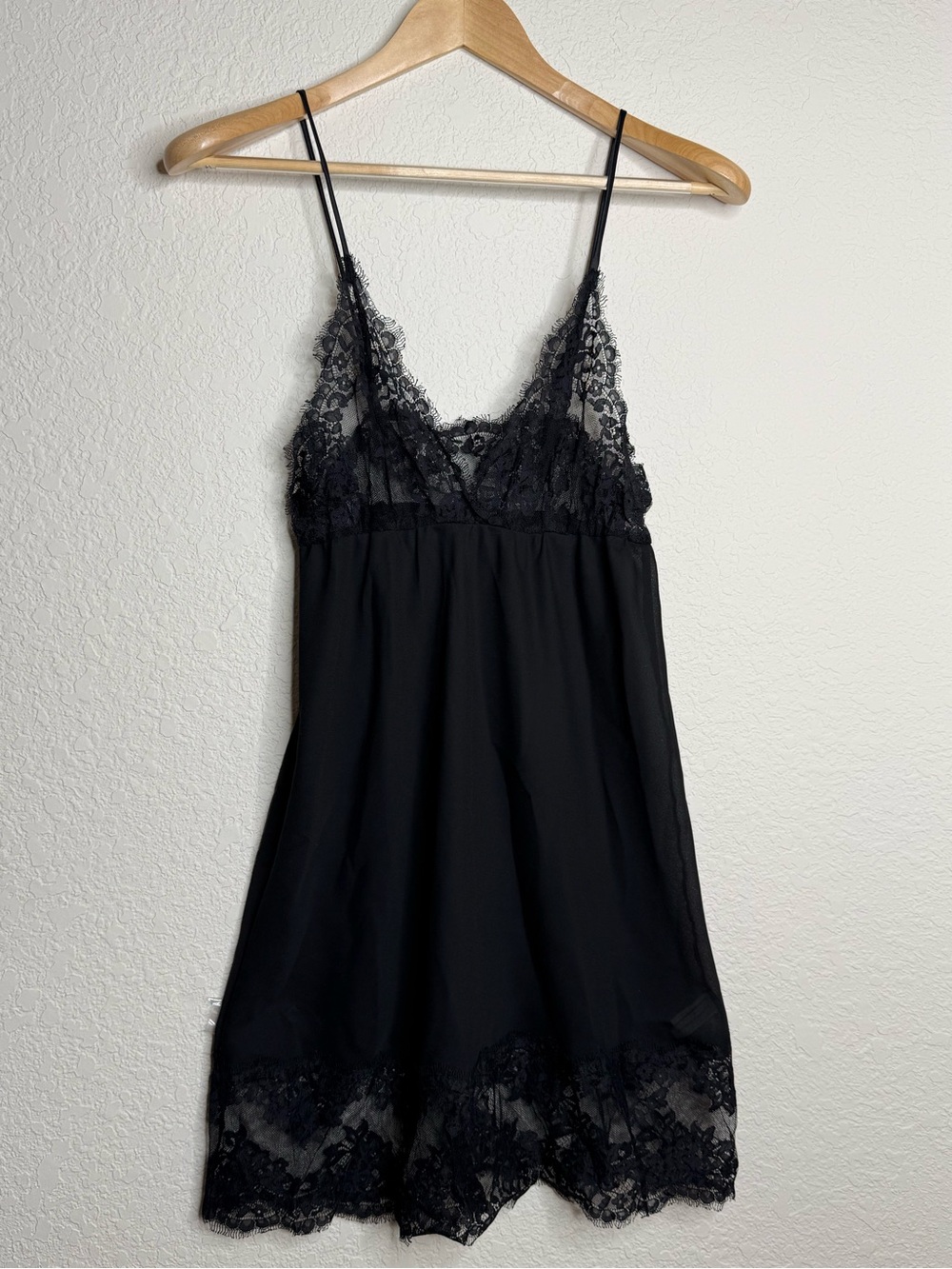Vintage Lindsey Roscoe for Farr West Black Lace Slip Dress Size Medium Romantic